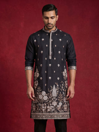 Floral Embroidered and Sequins Kurta