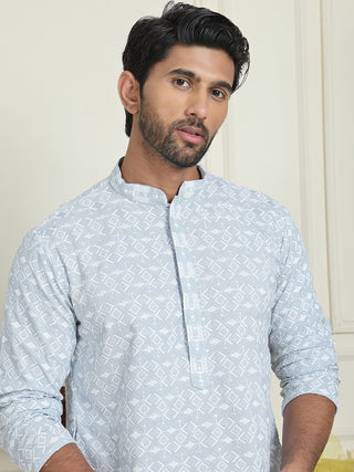 Embroidered and Sequins straight Kurtas for Men