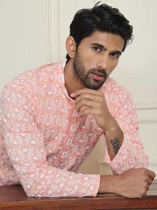 Embroidered and Sequins straight Kurtas for Men