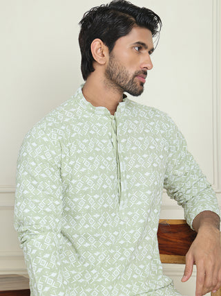 Embroidered and Sequins straight Kurtas for Men