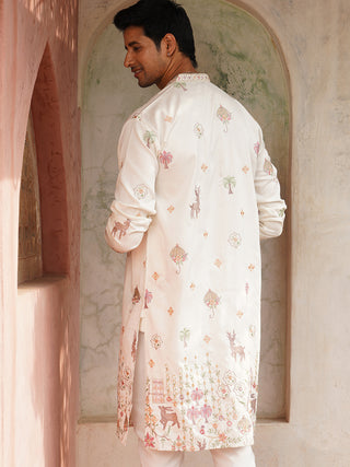 Floral Embroidered and Sequins Kurta Set