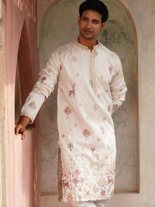 Floral Embroidered and Sequins Kurta Set