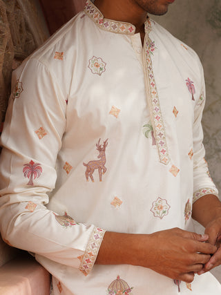 Floral Embroidered and Sequins Kurta Set