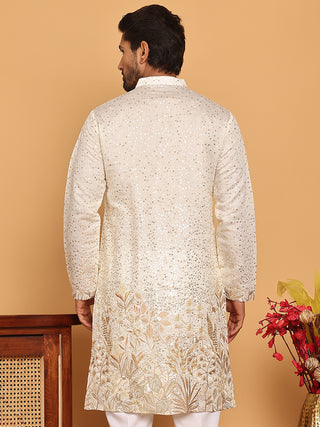 Embroidered and Sequins Silk Blend Kurtas.