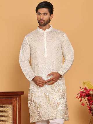 Embroidered and Sequins Silk Blend Kurtas.