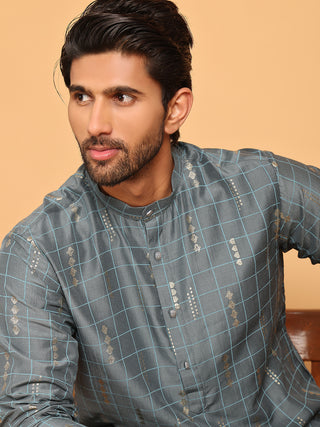 Foil Printed Straight Kurtas For Men