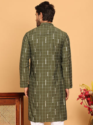 Foil Printed Straight Kurtas For Men