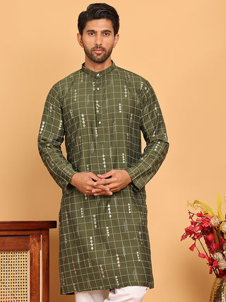 Foil Printed Straight Kurtas For Men