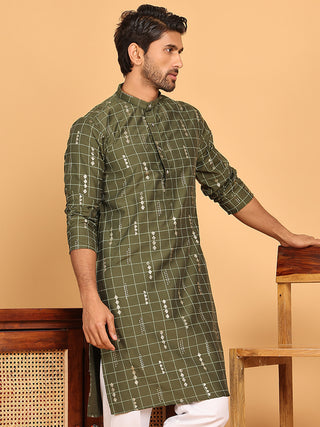 Foil Printed Straight Kurtas For Men