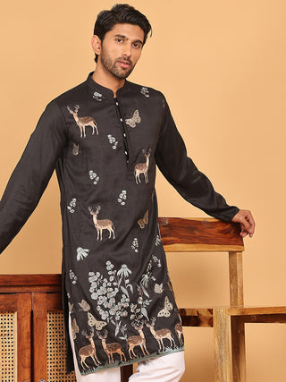 Embroidered Straight Kurtas For Men