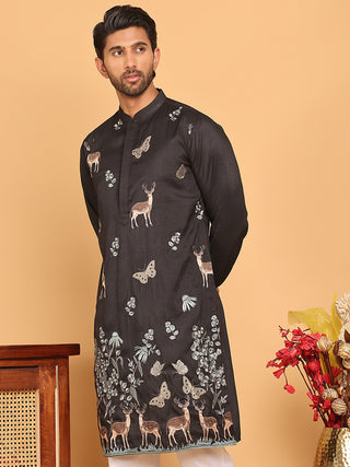 Embroidered Straight Kurtas For Men