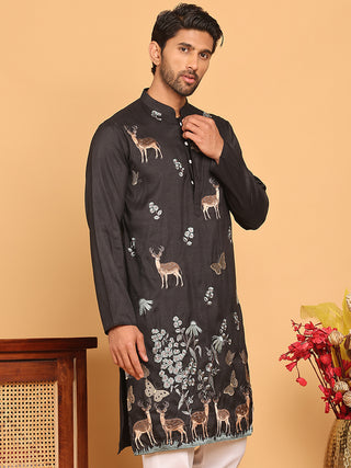 Embroidered Straight Kurtas For Men
