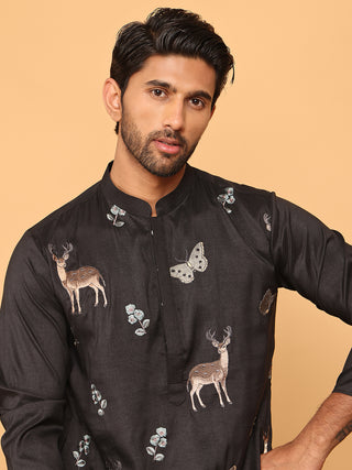 Embroidered Straight Kurtas For Men