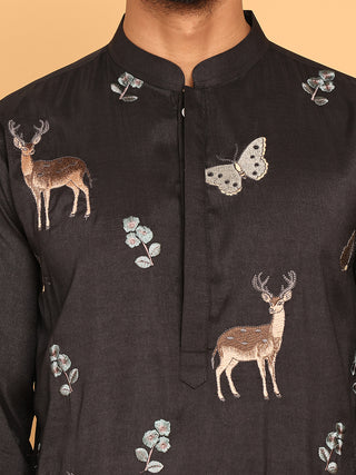 Embroidered Straight Kurtas For Men