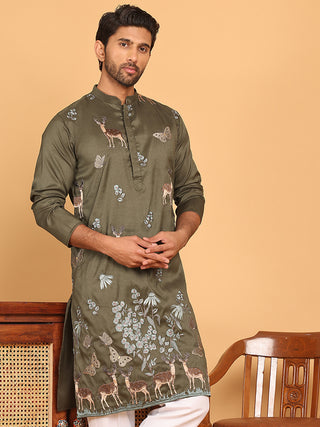 Embroidered Straight Kurtas For Men