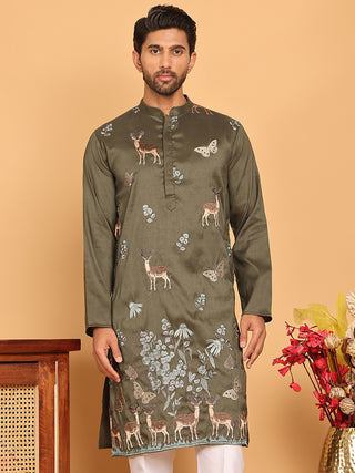Embroidered Straight Kurtas For Men