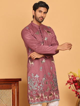 Embroidered Straight Kurtas For Men