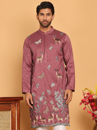 Embroidered Straight Kurtas For Men