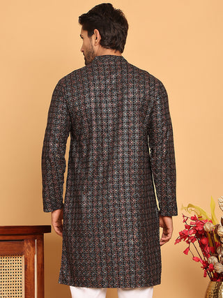 Embroidered and Sequins Viscose Rayon Kurtas For Men