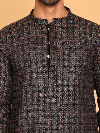 Embroidered and Sequins Viscose Rayon Kurtas For Men