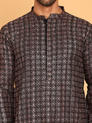 Embroidered and Sequins Viscose Rayon Kurtas For Men