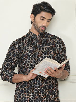 Embroidered and Sequins Viscose Rayon Kurtas For Men