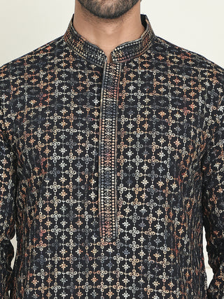 Embroidered and Sequins Viscose Rayon Kurtas For Men