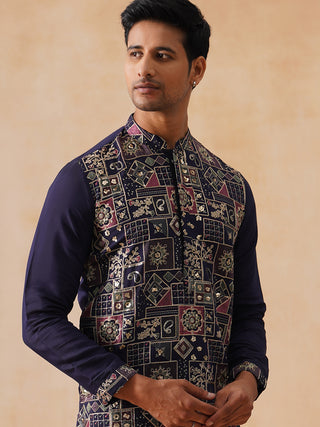 Embroidered Straight Kurta For Men