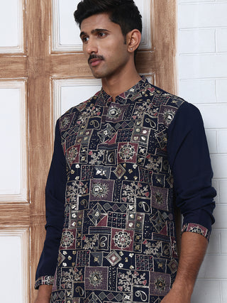 Embroidered Straight Kurta For Men