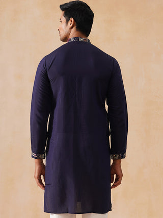 Embroidered Straight Kurta For Men