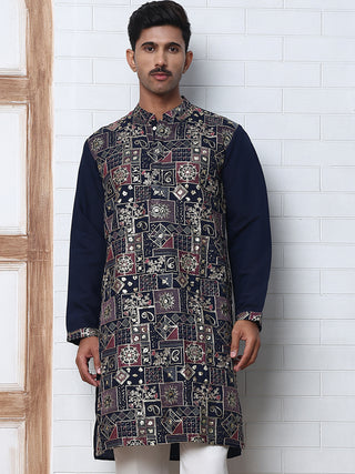 Embroidered Straight Kurta For Men