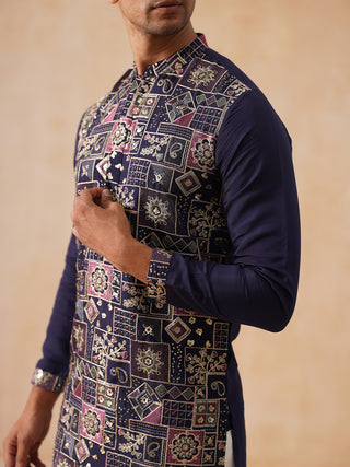 Embroidered Straight Kurta For Men