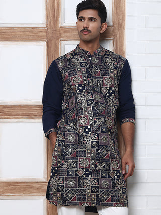 Embroidered Straight Kurta For Men