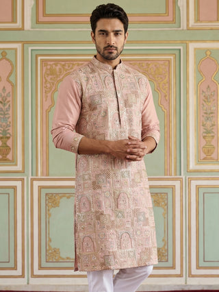 Embroidered Straight Kurta For Men