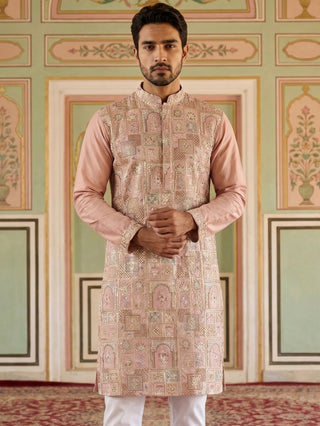 Embroidered Straight Kurta For Men