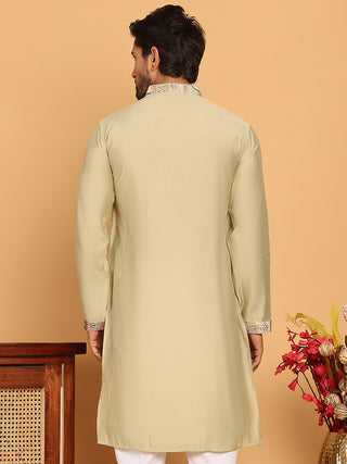 Embroidered Straight Kurtas For Men