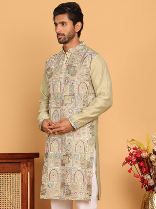 Embroidered Straight Kurtas For Men