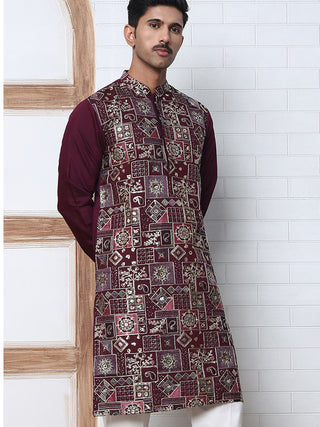 Embroidered Straight Kurta For Men
