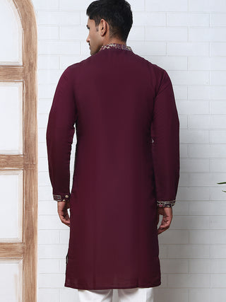 Embroidered Straight Kurta For Men