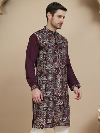 Embroidered Straight Kurtas for Men