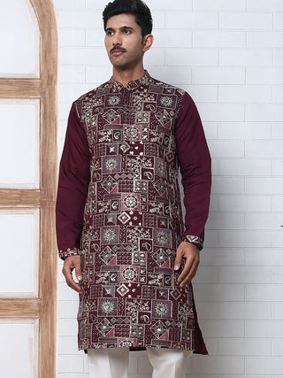 Embroidered Straight Kurta For Men