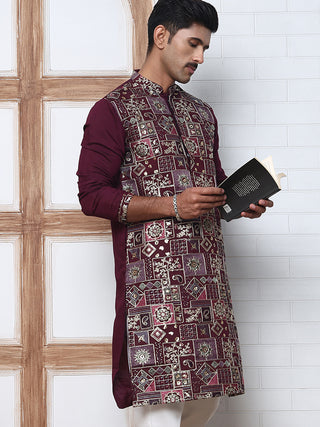 Embroidered Straight Kurta For Men
