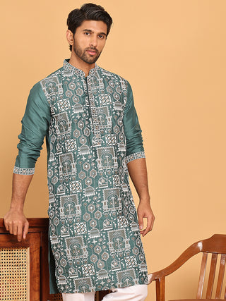 Embroidered Straight Kurtas For Men