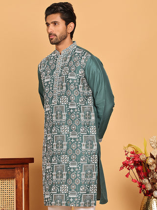 Embroidered Straight Kurtas For Men