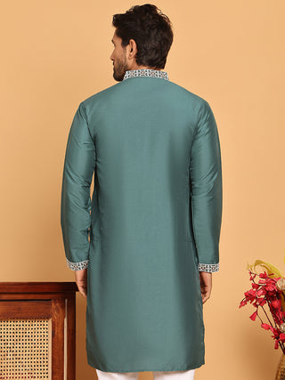 Embroidered Straight Kurtas For Men