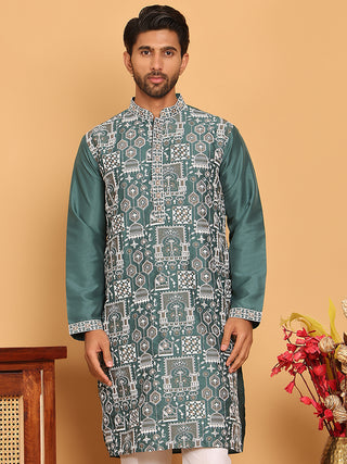 Embroidered Straight Kurtas For Men