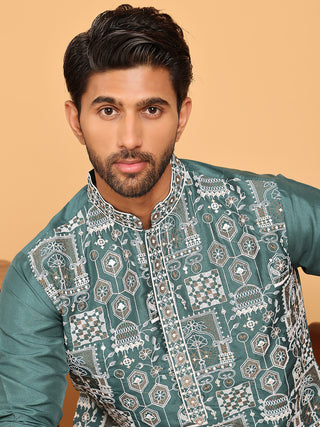 Embroidered Straight Kurtas For Men
