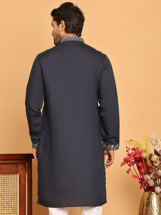 Embroidered Straight Kurtas For Men