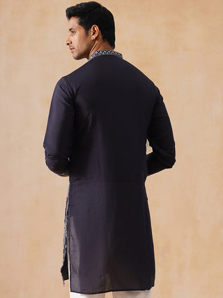 Embroidered Straight Kurta For Men