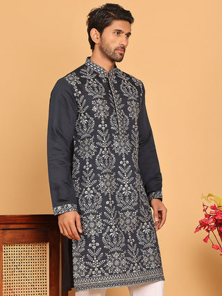 Embroidered Straight Kurtas For Men